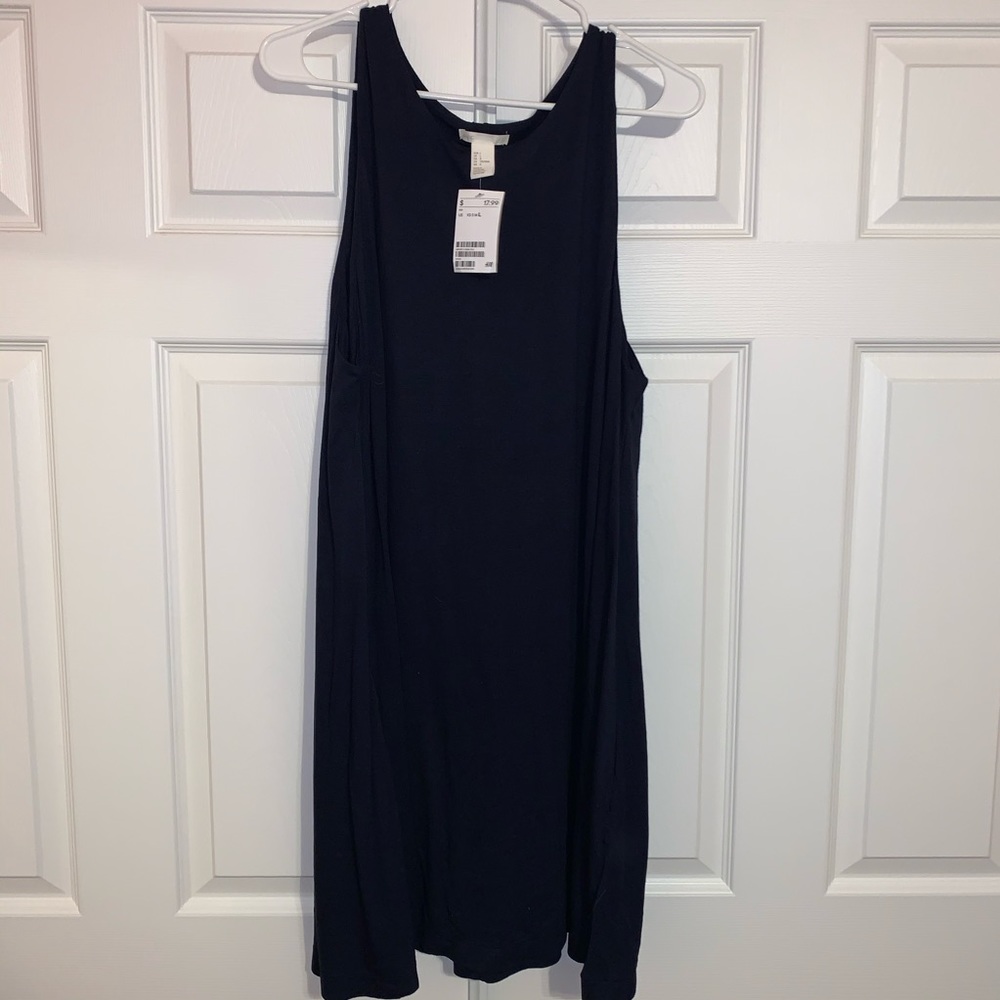Navy blue tank dress with pockets